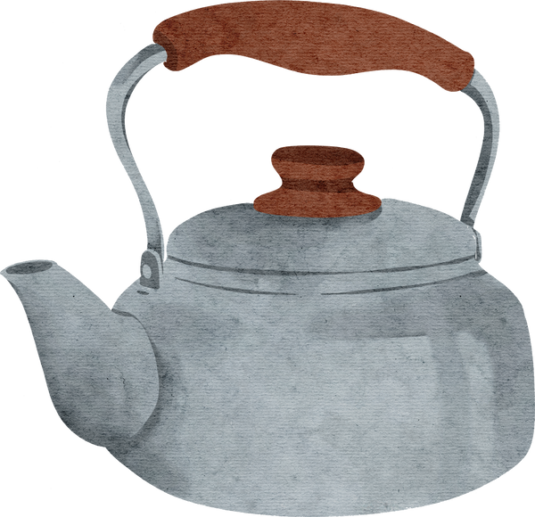 Kettle hand drawn watercolor